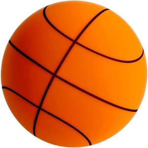 Silent Basketball, 2025 Upgrade Quiet Foam Basketballs for Indoor, Durable Dribbling Ball for Apartments, Noiseless Soft Washable Higher Bounce Basketball for Training(Orange)