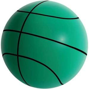 Silent Basketball, 2025 Upgrade Quiet Foam Basketballs for Indoor, Durable Dribbling Ball for Apartments, Noiseless Soft Washable Higher Bounce Basketball for Training(Green)