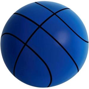 Silent Basketball, 2025 Upgrade Quiet Foam Basketballs for Indoor, Durable Dribbling Ball for Apartments, Noiseless Soft Washable Higher Bounce Basketball for Training(Blue)