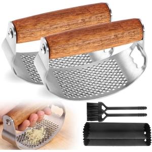 Stainless Steel Garlic Presser, 2025 Upgraded Rocker Professional Garlic Press, Ergonomic Garlic Crusher for Home Kitchen Use, Heavy Duty Mincer Tool Garlic Chopper Garlic Presser Mincer (2)(2)