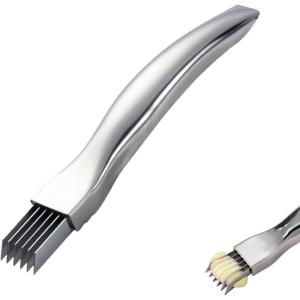 Stainless Steel Onion Cutter, 2026 New Shred Silk for Vegetable, Household Multifunctional Food Slicer Gadget, Home Kitchen Cutter Sharp Scallion Shredding (2PCS(Gold+Sliver))(1PC(Sliver))