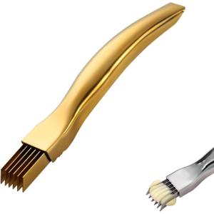 Stainless Steel Onion Cutter, 2026 New Shred Silk for Vegetable, Household Multifunctional Food Slicer Gadget, Home Kitchen Cutter Sharp Scallion Shredding (2PCS(Gold+Sliver))(1PC(Gold))