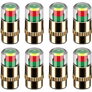 Tire Pressure Monitoring Valve, 2026 New 2.4Bar 36 PSI Tire Pressure Sensor Indicator with Easy-to-Read 3-Color for Car Owners, Universal Car Tire Pressure Monitor, Fits Most Cars (8PCS, Gold)(8PCS  Gold)