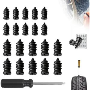 Tire Repair Nails Kit with 2 Sizes, 2025 Upgraded Fast Self-Service Tire Repair Tools with Box and Screwdriver, Tire Repair Kit, Screw in Tire Repair Plugs (40)