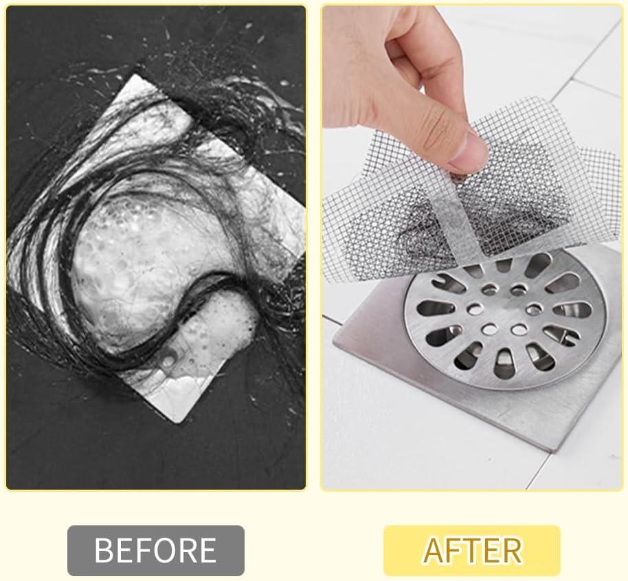 image:imageDisposable Hair Drain Stickers 2025 Upgraded Disposable Floor Drain Filter Stickers Bathroom Shower Drain Protector Mesh Cover Floor Drain Sticker for Kitchen Bathroom Tub 2010