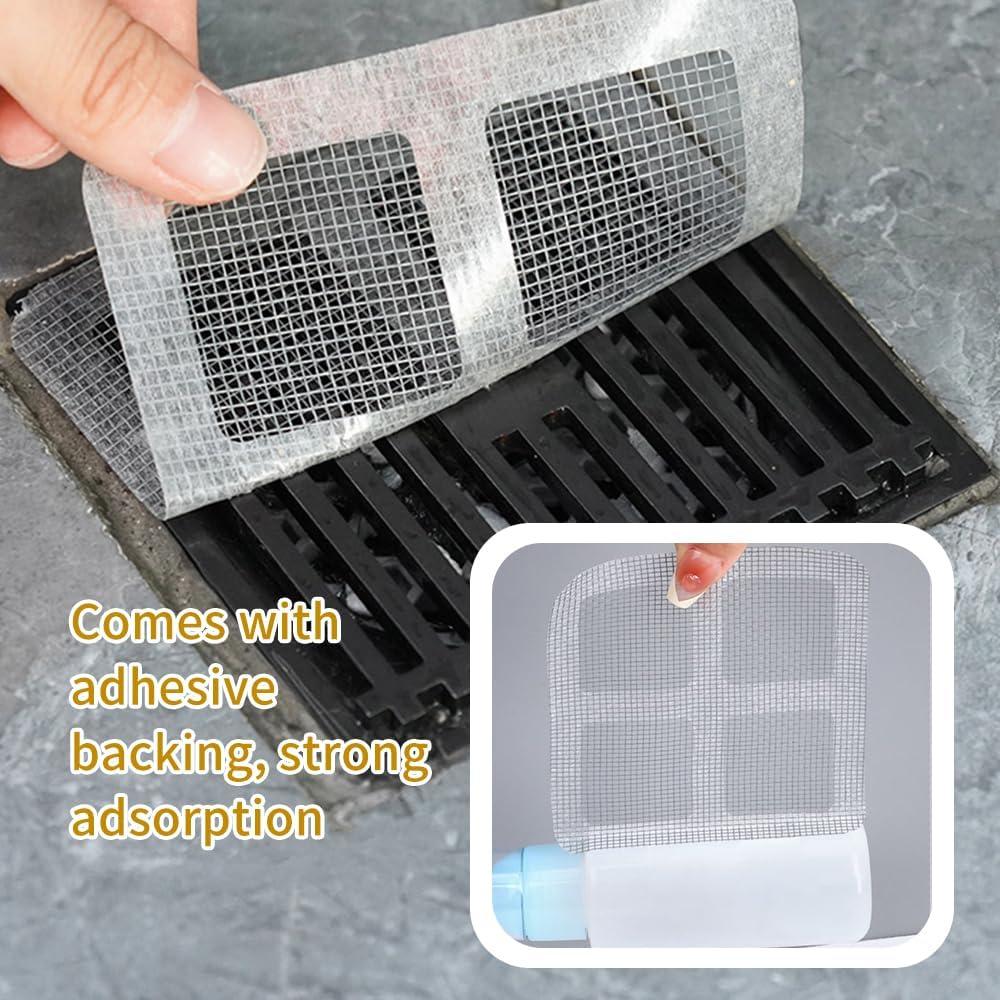 image:imageDisposable Hair Drain Stickers 2025 Upgraded Disposable Floor Drain Filter Stickers Bathroom Shower Drain Protector Mesh Cover Floor Drain Sticker for Kitchen Bathroom Tub 2020
