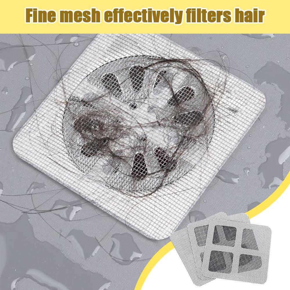 image:imageDisposable Hair Drain Stickers 2025 Upgraded Disposable Floor Drain Filter Stickers Bathroom Shower Drain Protector Mesh Cover Floor Drain Sticker for Kitchen Bathroom Tub 2020