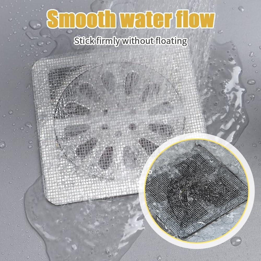 image:imageDisposable Hair Drain Stickers 2025 Upgraded Disposable Floor Drain Filter Stickers Bathroom Shower Drain Protector Mesh Cover Floor Drain Sticker for Kitchen Bathroom Tub 2020