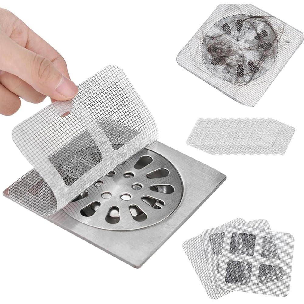 image:imageDisposable Hair Drain Stickers 2025 Upgraded Disposable Floor Drain Filter Stickers Bathroom Shower Drain Protector Mesh Cover Floor Drain Sticker for Kitchen Bathroom Tub 2010