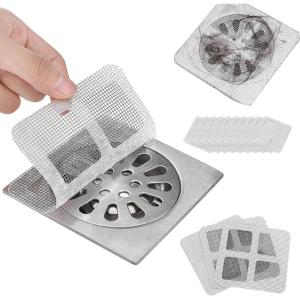 Disposable Hair Drain Stickers, 2025 Upgraded Disposable Floor Drain Filter Stickers, Bathroom Shower Drain Protector, Mesh Cover Floor Drain Sticker for Kitchen Bathroom Tub (20)(20)