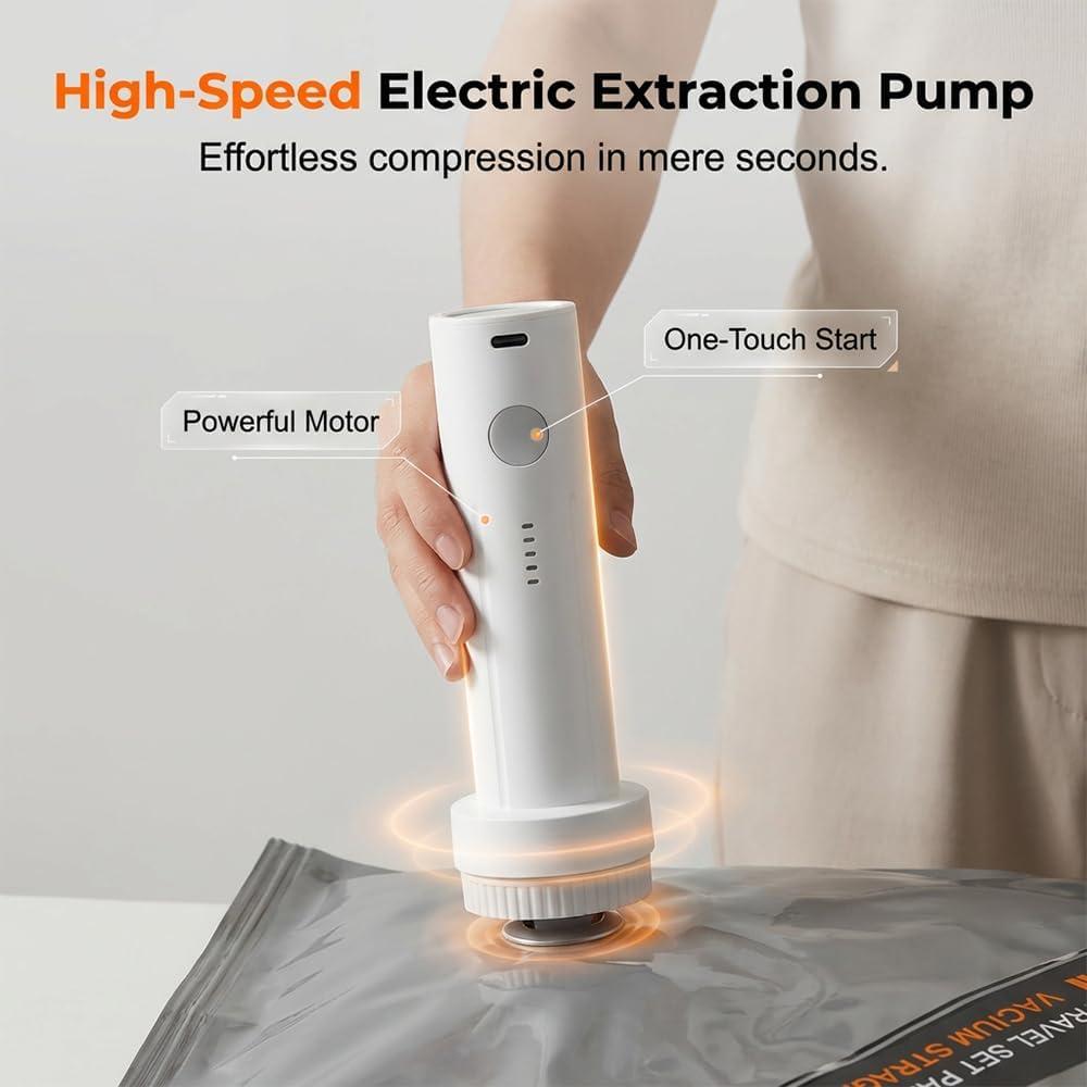 image:imageTravel Vacuum Bags with Cordless Electric Pump 2026 Upgraded Portable Space Saver Bags Carryon Compression for Luggage amp Seasonal Storage 2020
