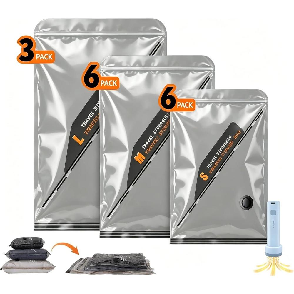 image:imageTravel Vacuum Bags with Cordless Electric Pump 2026 Upgraded Portable Space Saver Bags Carryon Compression for Luggage amp Seasonal Storage 2015