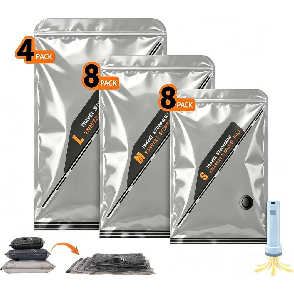 image:imageTravel Vacuum Bags with Cordless Electric Pump 2026 Upgraded Portable Space Saver Bags Carryon Compression for Luggage amp Seasonal Storage 2020