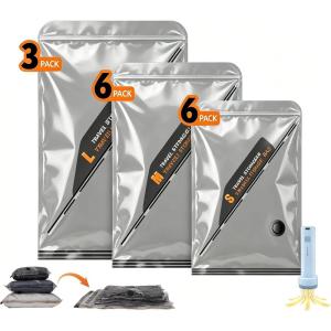 Travel Vacuum Bags with Cordless Electric Pump, 2026 Upgraded Portable Space Saver Bags, Carry-on Compression for Luggage & Seasonal Storage (20)(15)