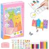 image:image35pcs Rainbow Squeeze Art Kit 2026 New Squeegee Art Craft Kit Party Favors Novelty Birthday Gifts Creative Painting Scratch Paper Art Set DIY Postcards Scratch 2