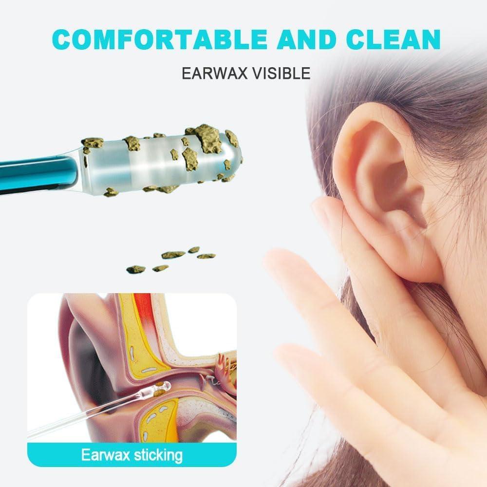 image:imageEarwax Removal Adhesive Swabs 2026 Upgraded Reusable Ear Wax Removal Tools with Dust Cover Packaging Cotonetes para Limpiar Oidos Adhesive Ear Cleaning Sticks for All Ages 72 PCS Large24 Pc