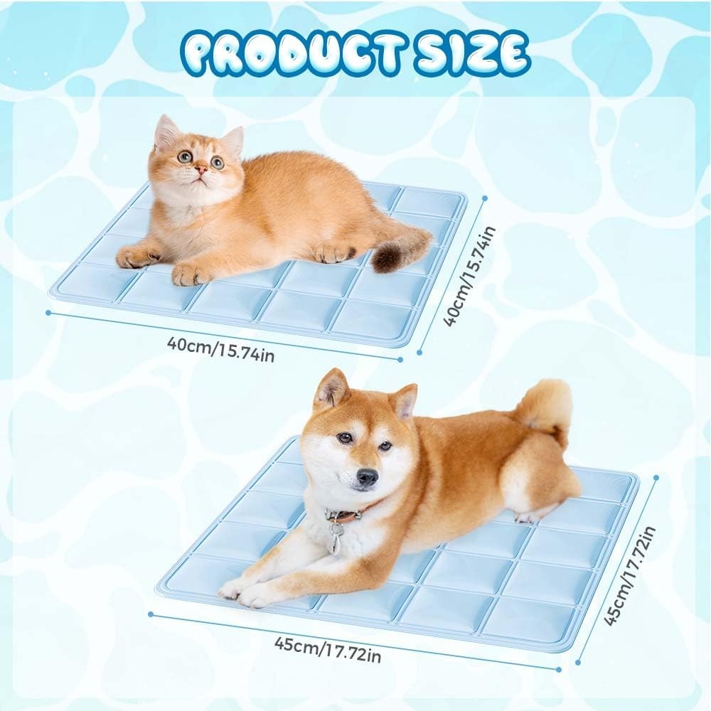image:imageDog Cooling Mat Pad 2026 Upgraded Ice Silk SelfCooling Mat for Pets Reusable WaterFree Summer Cooling Mat for Dogs Cats Kennel Sofa Car Travel PressureActivated Cooling Mats Pink MediumGrey