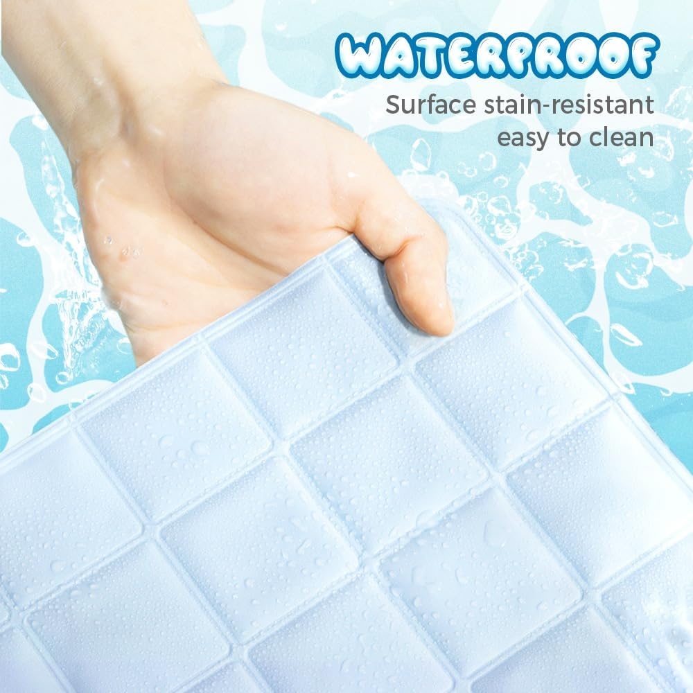 image:imageDog Cooling Mat Pad 2026 Upgraded Ice Silk SelfCooling Mat for Pets Reusable WaterFree Summer Cooling Mat for Dogs Cats Kennel Sofa Car Travel PressureActivated Cooling Mats Pink MediumPink