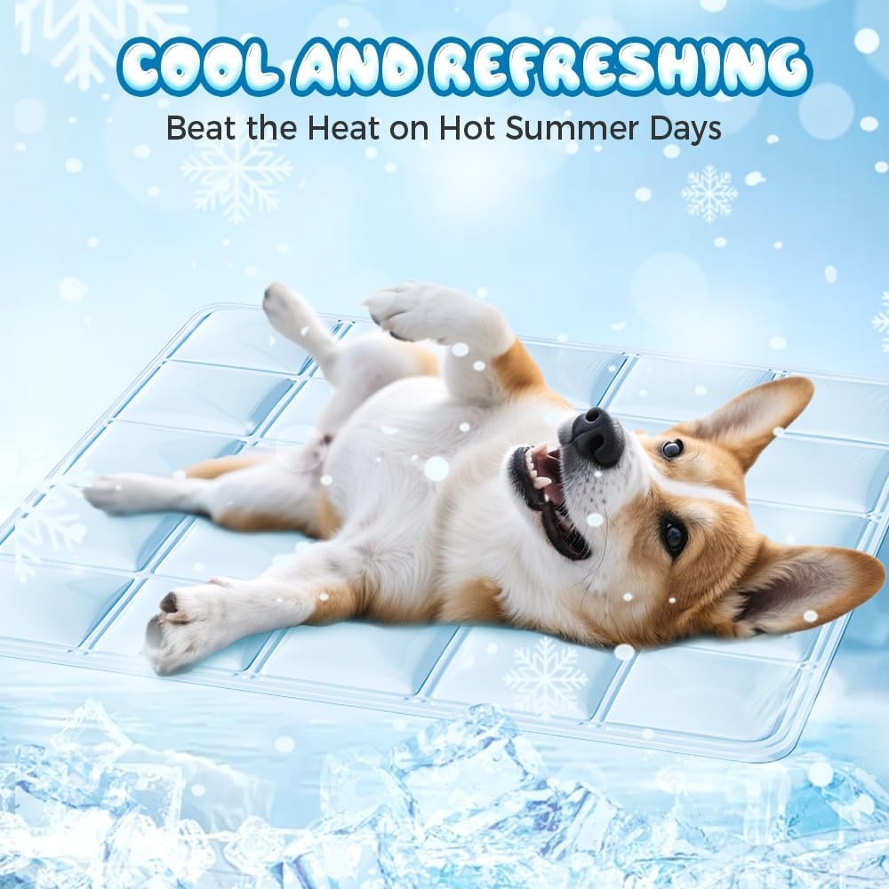 image:imageDog Cooling Mat Pad 2026 Upgraded Ice Silk SelfCooling Mat for Pets Reusable WaterFree Summer Cooling Mat for Dogs Cats Kennel Sofa Car Travel PressureActivated Cooling Mats Pink MediumGrey