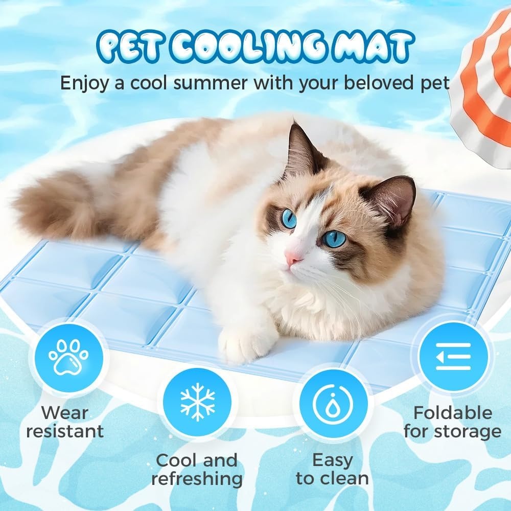 image:imageDog Cooling Mat Pad 2026 Upgraded Ice Silk SelfCooling Mat for Pets Reusable WaterFree Summer Cooling Mat for Dogs Cats Kennel Sofa Car Travel PressureActivated Cooling Mats Pink MediumPink